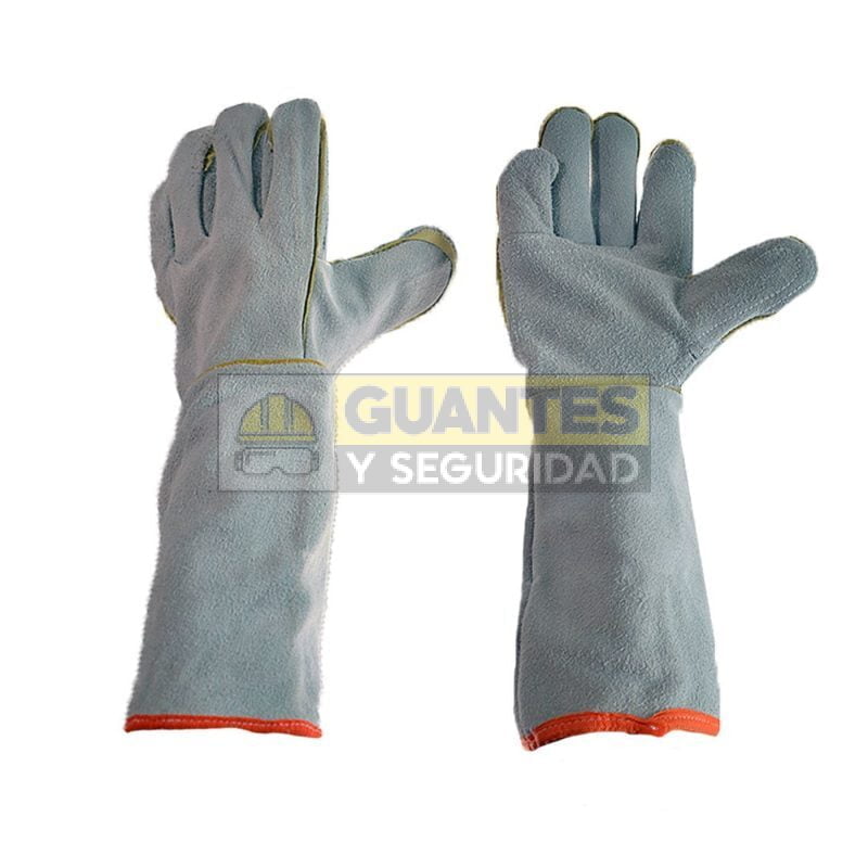 Guante de carnaza soldador largo