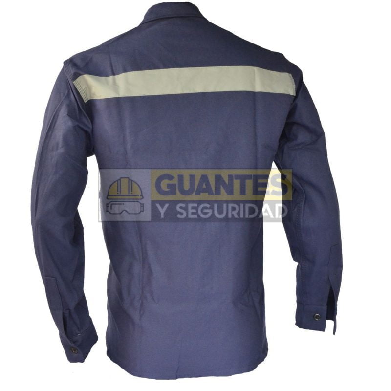 Camisa en dril manga larga con cinta reflectiva