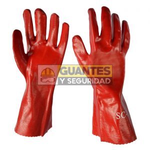 Guante PVC rojo