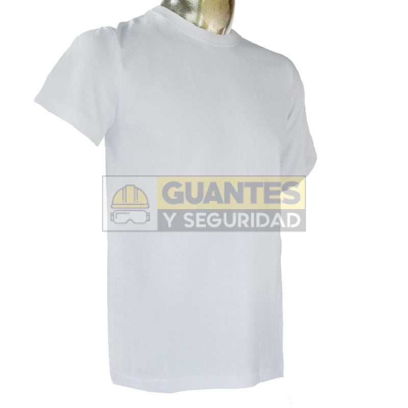 Camiseta T-Shirt Cuello Redondo Manga Corta Color Blanco