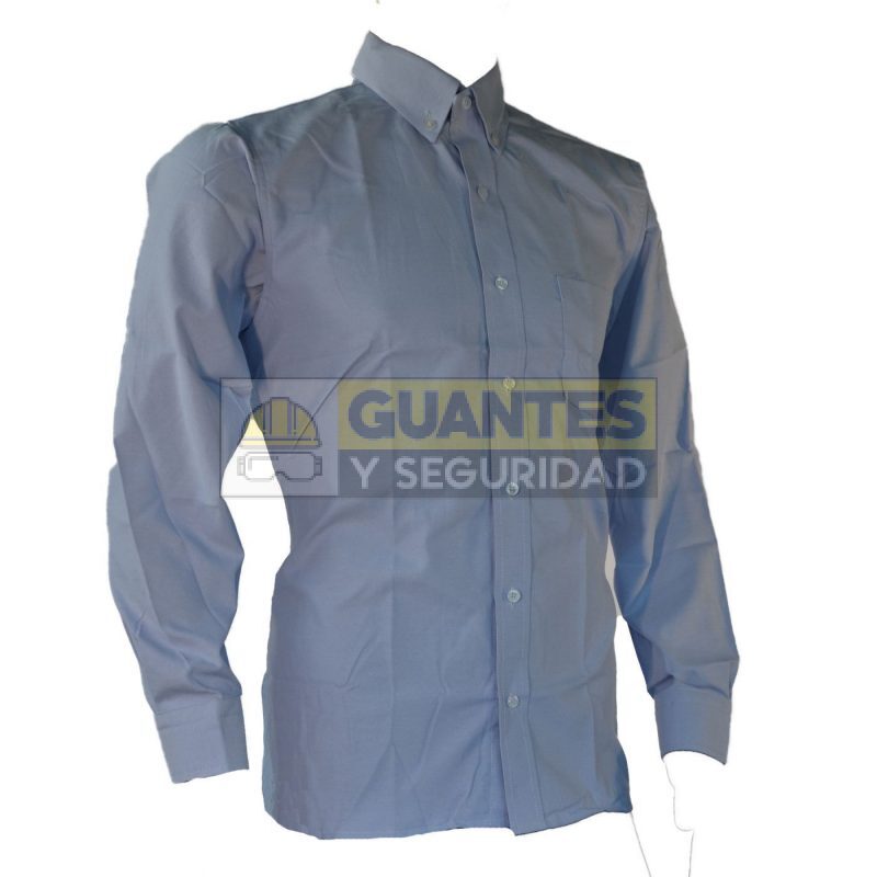 Camisa Manga Larga Oxford Caballero Color Azul Clara