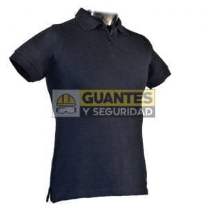 Camiseta tipo Polo Tela Piquet para Dama Azul Oscuro