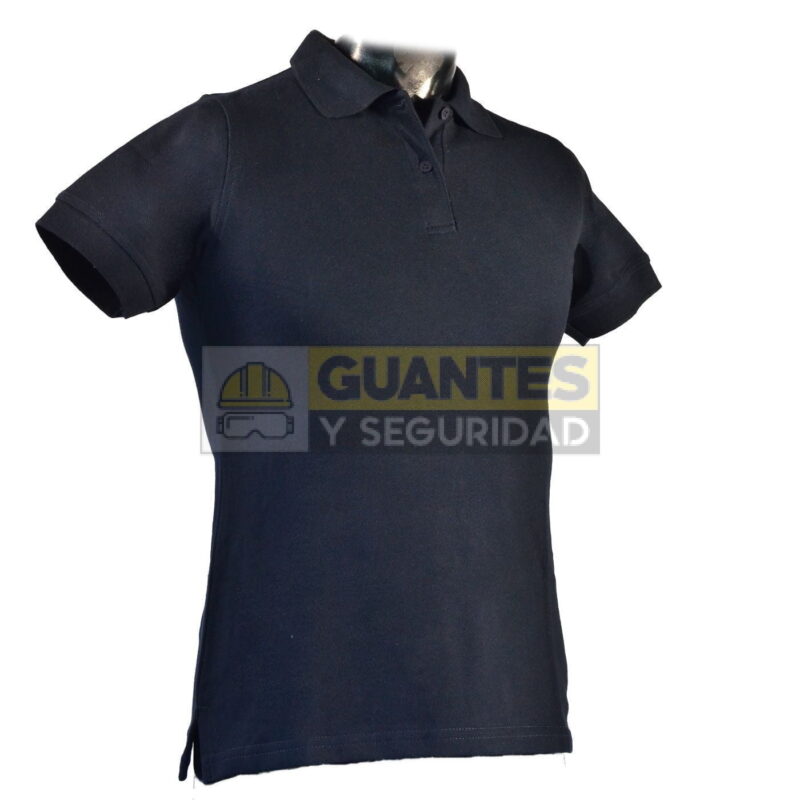 Camiseta tipo Polo Tela Piquet para Dama Azul Oscuro
