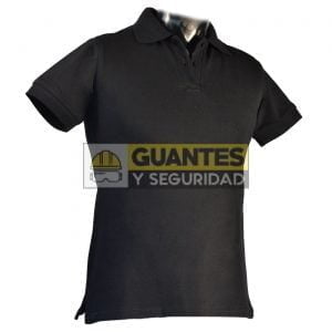 Camiseta tipo Polo Tela Piquet para Dama Color Negro