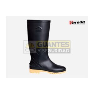 Bota PVC Granjera Color Negra Suela Amarilla Marca Vereda