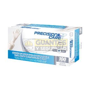 Guante Vinilo Transparente sin Talco Marca Precisión Care Display x 50 pares
